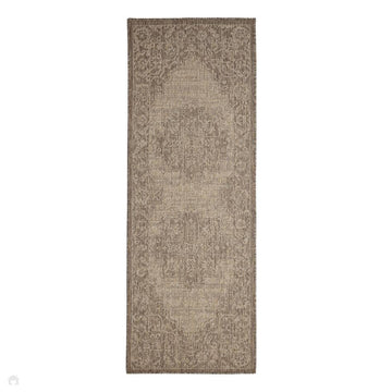 Flatweave Gel Medallion Latte Runner-Melrose-Rug Love - The Most Loved Rug Store